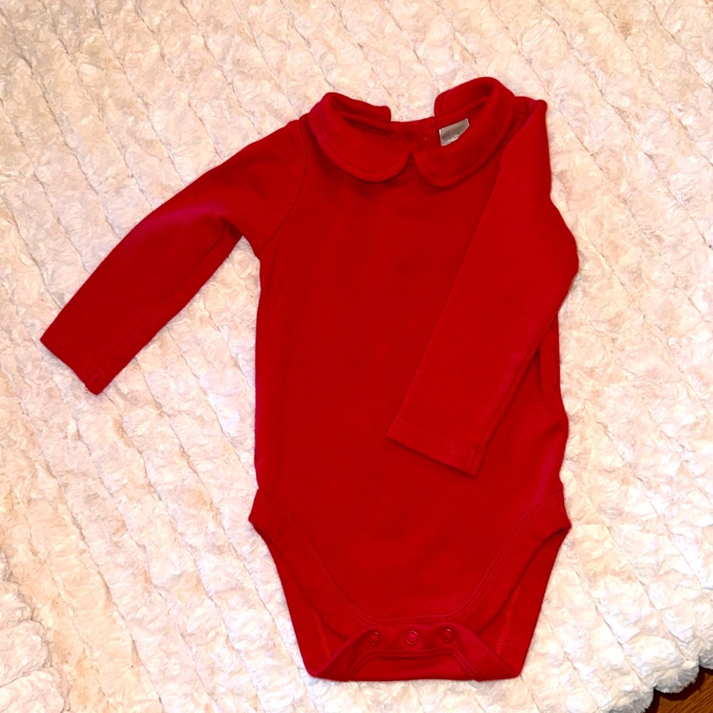 Red collard onesie